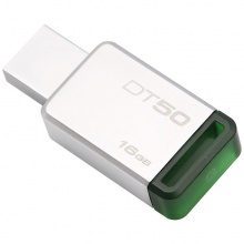金士頓（Kingston）USB3.1 16GB 金屬U盤 DT50 高速車載U盤 綠色